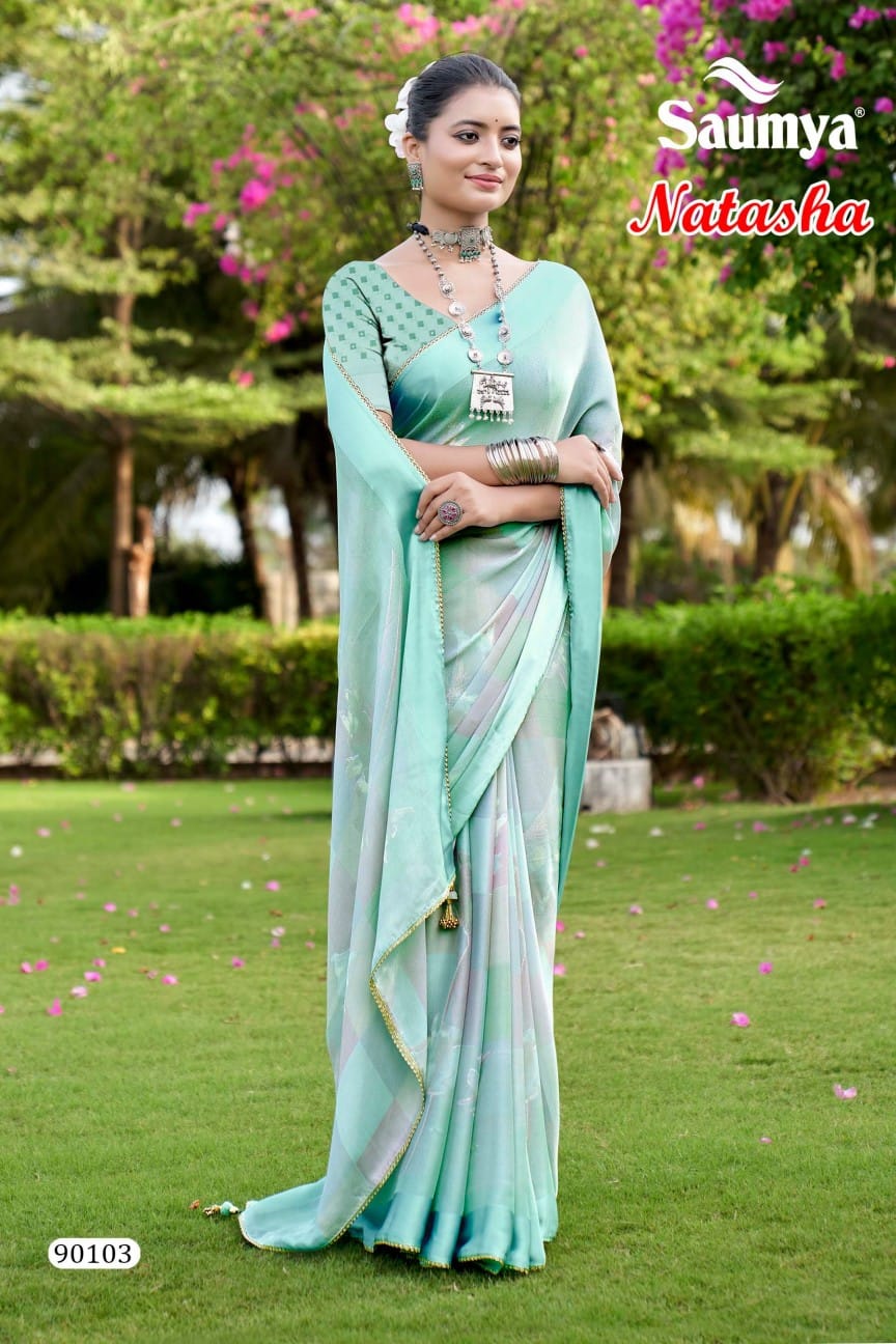 Natasha Vol 2 By Saumya Satin Designer Sarees Wholesale Price In Surat